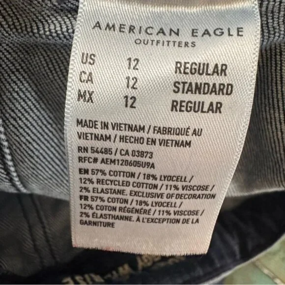 American Eagle Super High Rise Baggy Wide Leg Blue Jeans Size 12 - Picture 12 of 13